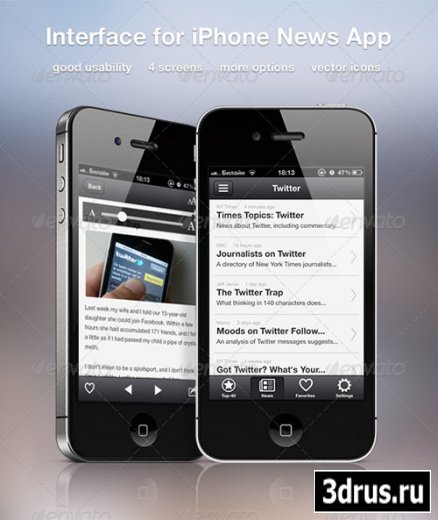 Interface for iPhone News App