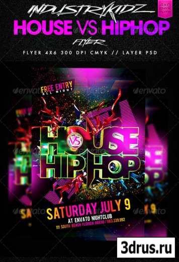 House Vs HipHop Party Flyer