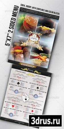 5x7 Restaurant / Catering / Cafe menu